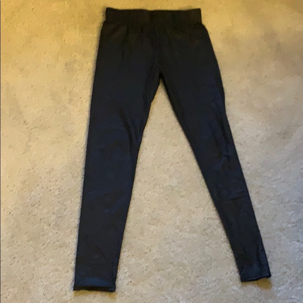 Black pleather leggings